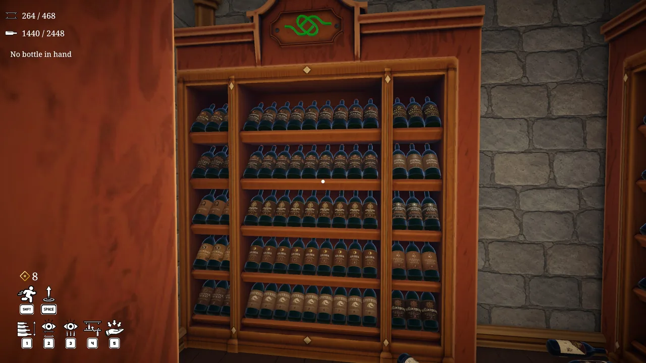 The Riesling shelf, split between nine-bottle and three-bottle wines