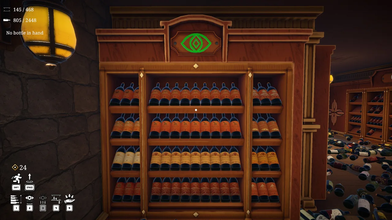 The Sangiovese shelf, one of the two twelve-label shelves