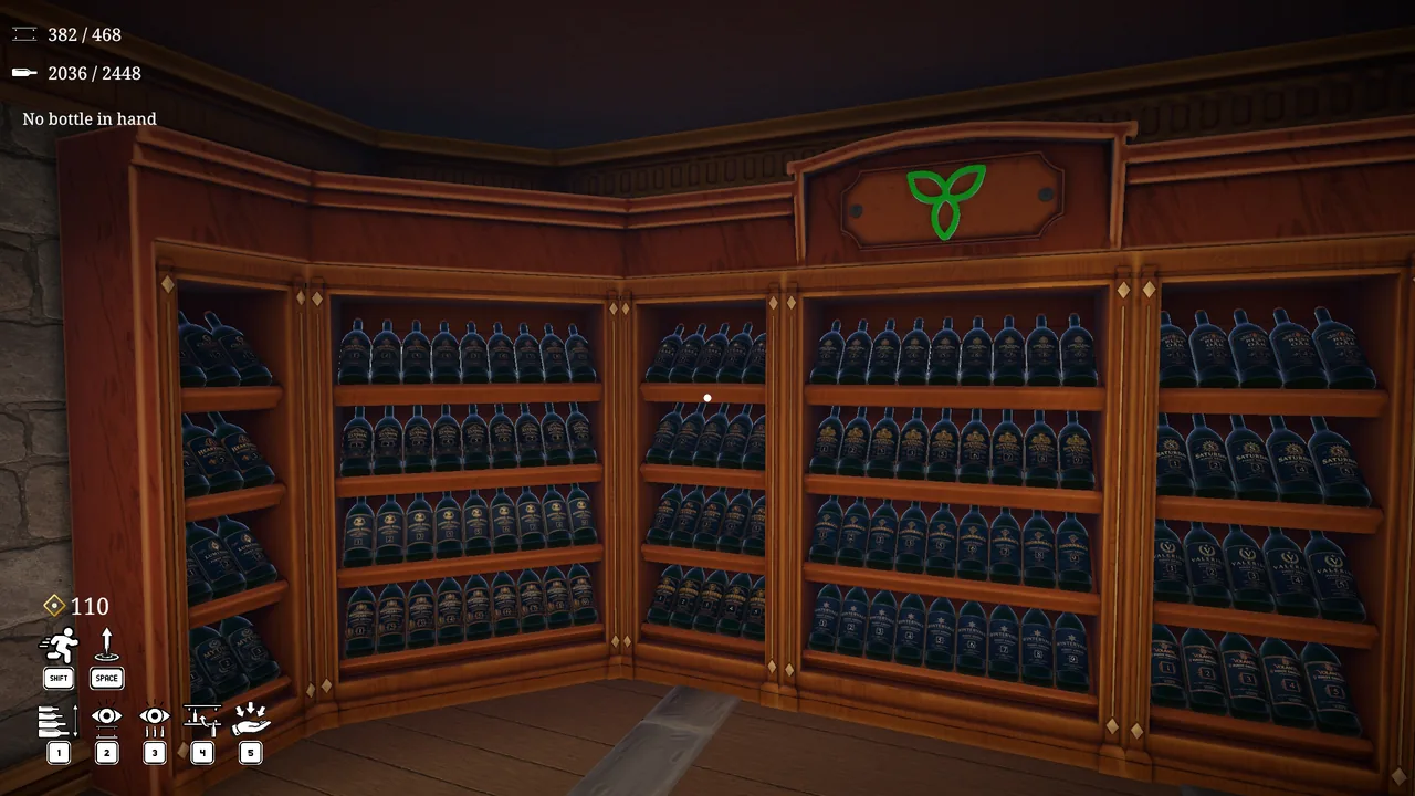 The Pinot Grigio shelf, weighted toward its nine-bottle group