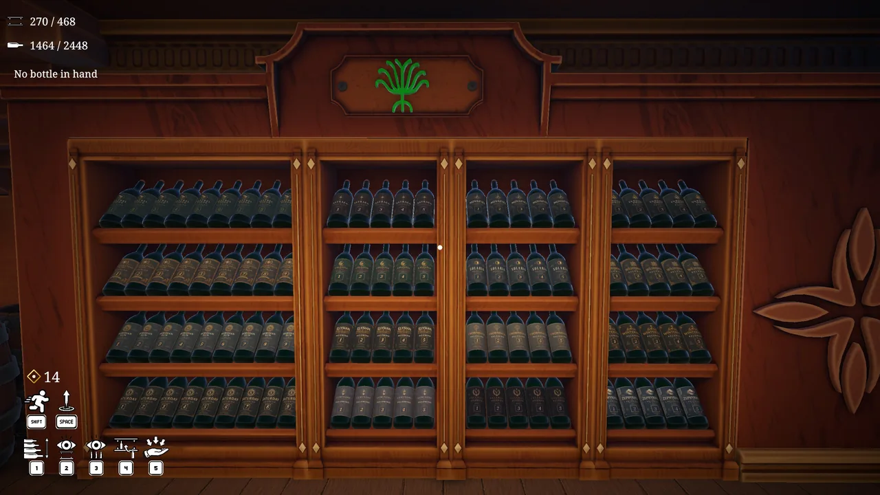 The Palomino shelf, immediately past the staircase