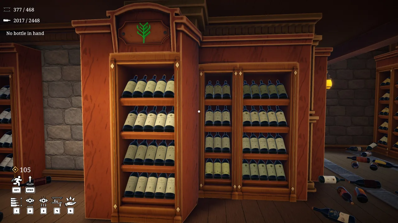 The Touriga Nacional shelf, split evenly between fives and threes
