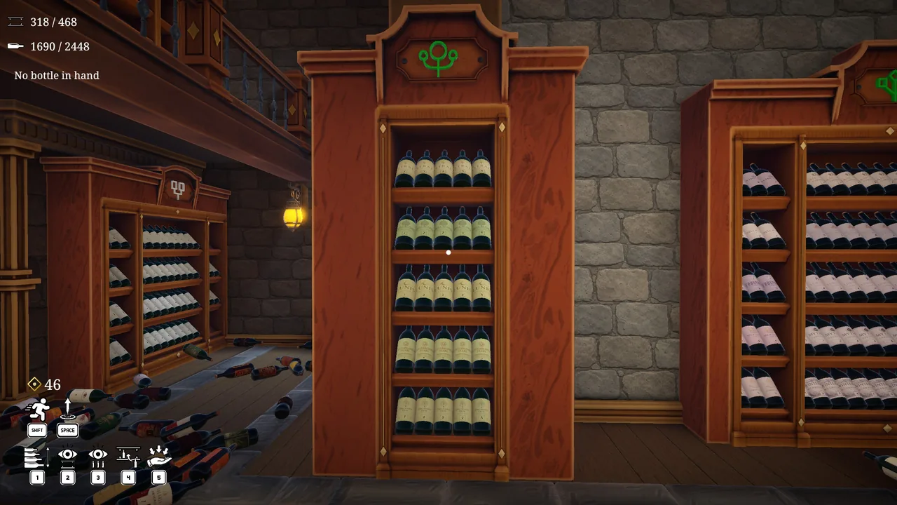 The Chardonnay shelf, five-bottle and three-bottle groups only
