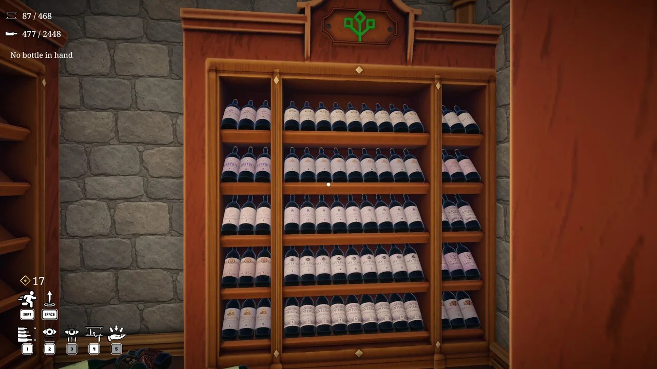 The Carmenere shelf, five wines at nine bottles and ten at three