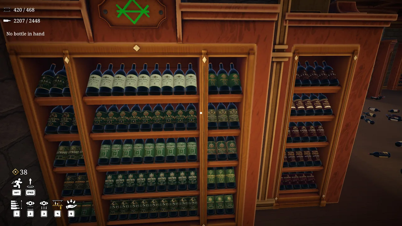 The Pinot Noir shelf, first on the upper floor from the staircase