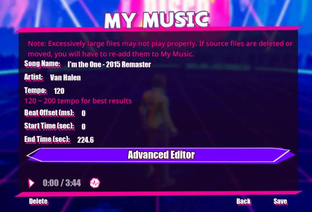 Dead as Disco Adding the song (Windows) screenshot 2