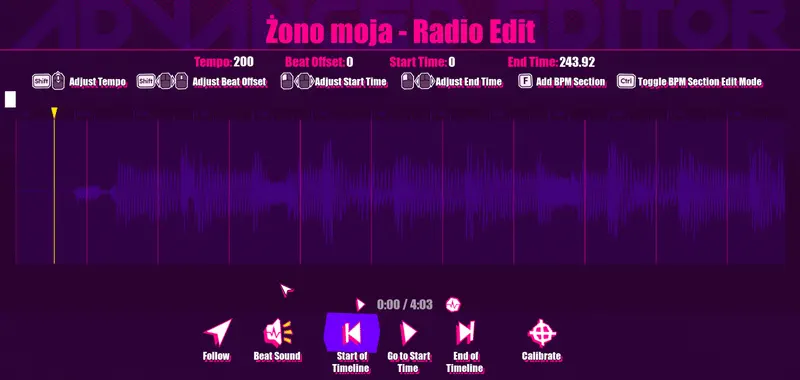 Dead as Disco Setting the BPM and Offset screenshot 6