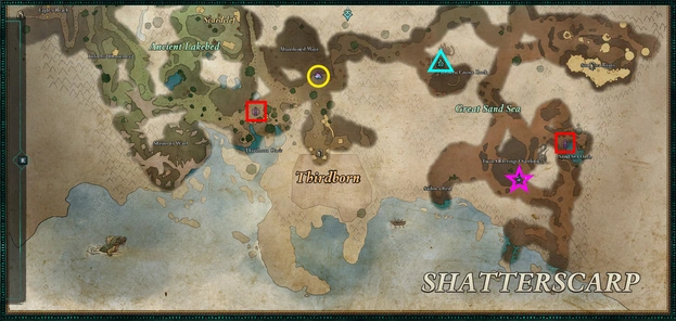 Shatterscarp Locations