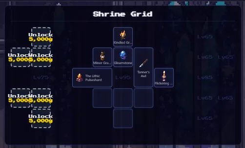 A Sanctum shrine with several relics placed in it